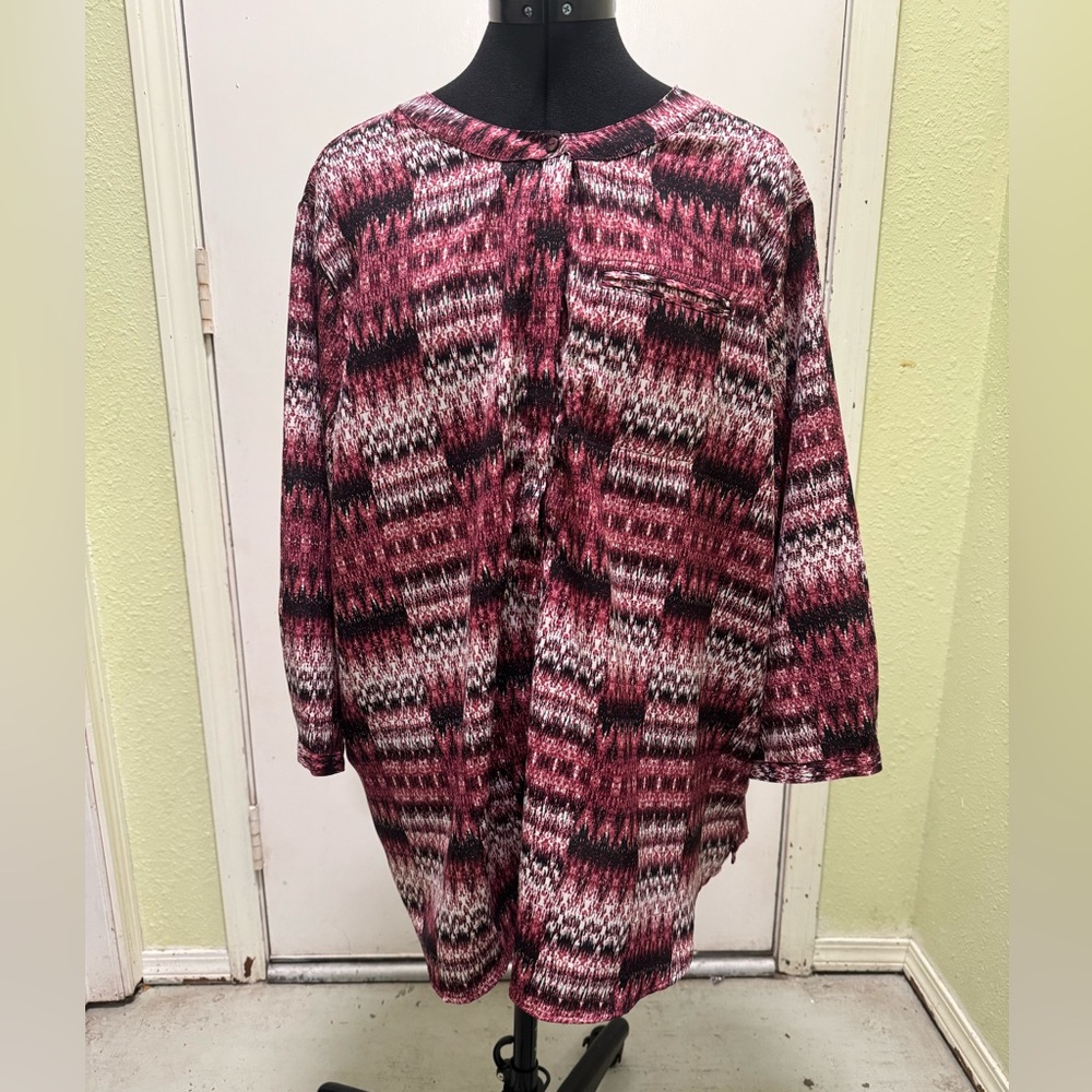 GNW Pink and Black Patterned Blouse XXL